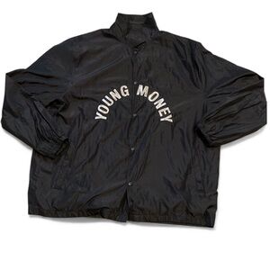 Young Money Black Windbreaker Jacket with Young Money on front NWOT